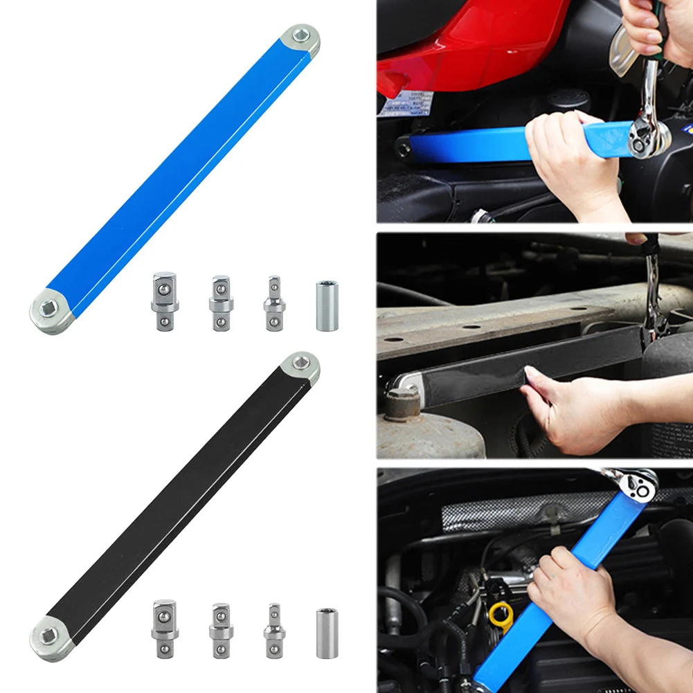 Professional Offset Extension Wrench with 1/2in 1/4in and 3/8in Drive Adapters 1/2 In. 1/4 In. 3/8 In. DIY Car Repair Hand Tool