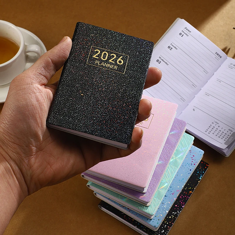 【Schön】2026 A7 Agenda-Buch mit Tasche, Kalender, Tagebuch, Wochenplaner, Terminplaner, Schule, Büro