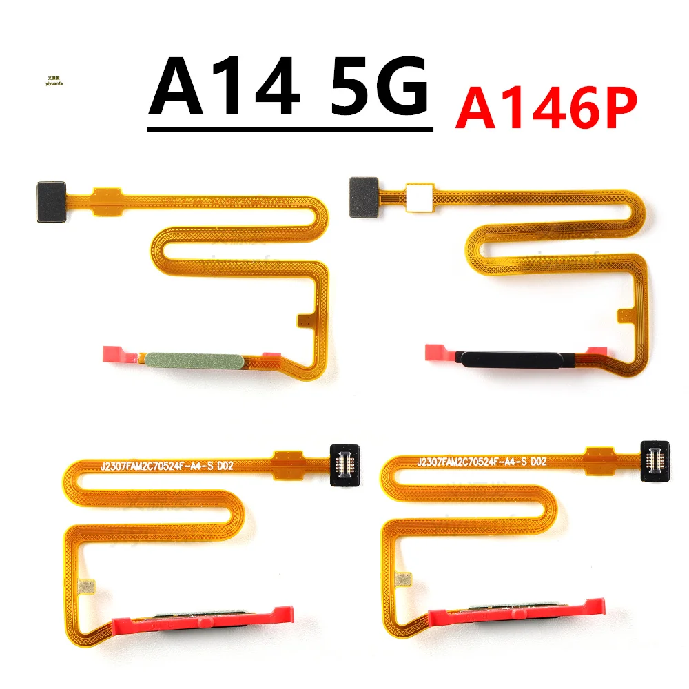 Home Power Button Fingerprint Sensor For Samsung Galaxy A14 5G SM-A146P Menu Button Flex Cable Smartphone Repair Parts