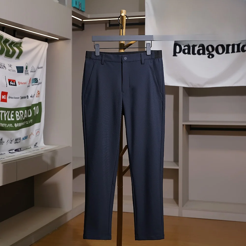 

Мужские повседневные брюки с высокой талией, уличные дышащие брюки из полиэфирного волокна, серия для гольфа, универсальные осенние длинные брюки для отдыха