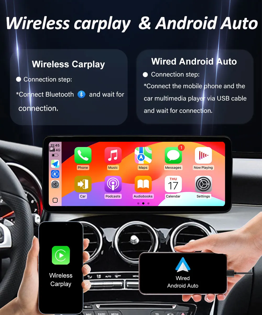 Android 16 Car Radio Multimedia Player 4G for Mercedes Benz A Class CLA GLA W176 2012 - 2018 Wireless Carplay Navigation GPS BT
