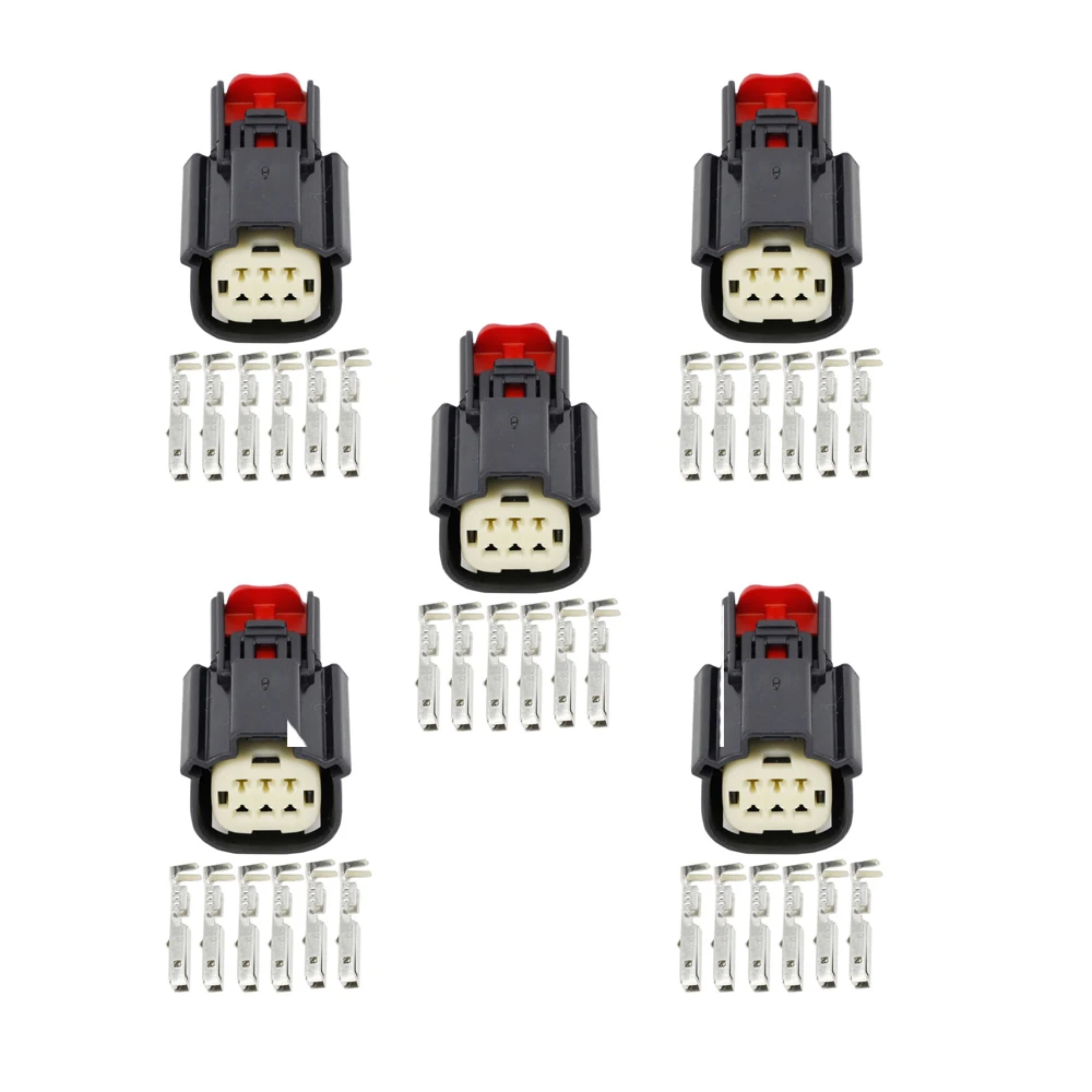 5 Sets 6 Pin Automotive Connector Harness Headlight Plug with Terminal 33472-0606, DJ7068W-1.5-21 33482-0601 33472-0601