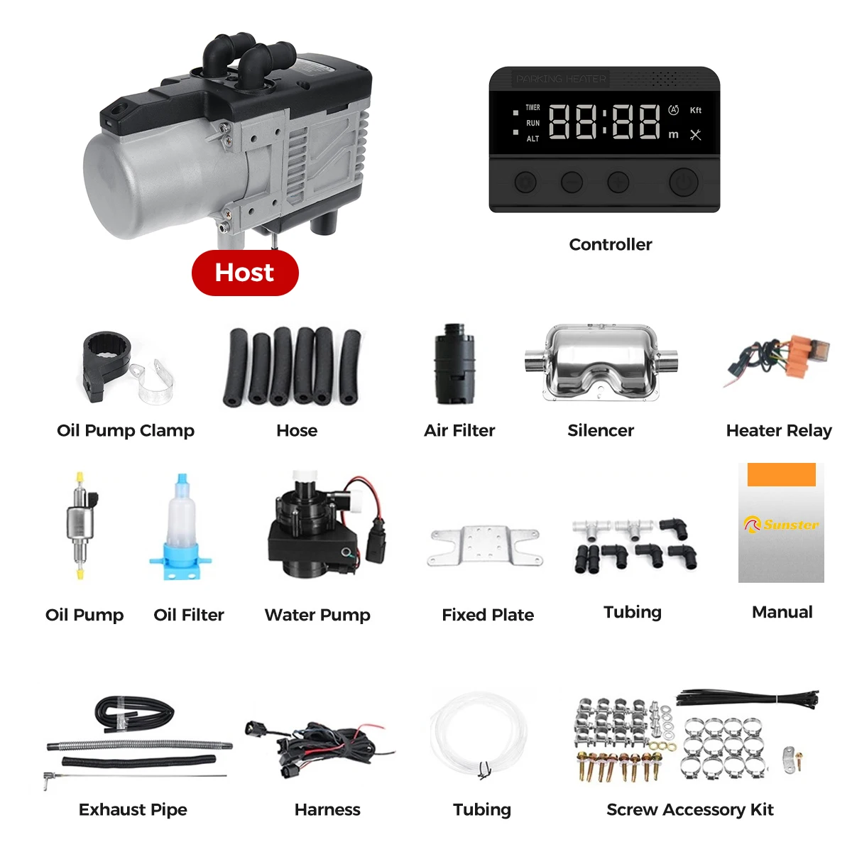 12V 5KW Dieselverwarmer voor vrachtwagen, camper, caravan, met GSM LTE 4G afstandsbediening, intelligente controller, motorvoorverwarmer, verwarming