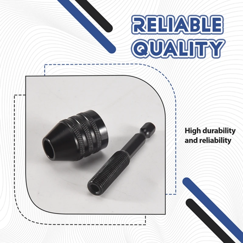 

3PCS 1/4 Inch Hex Shank Keyless Drill Chuck Quick Change Adapter Converter Impact Drills Bits, Electric Tool Accessories