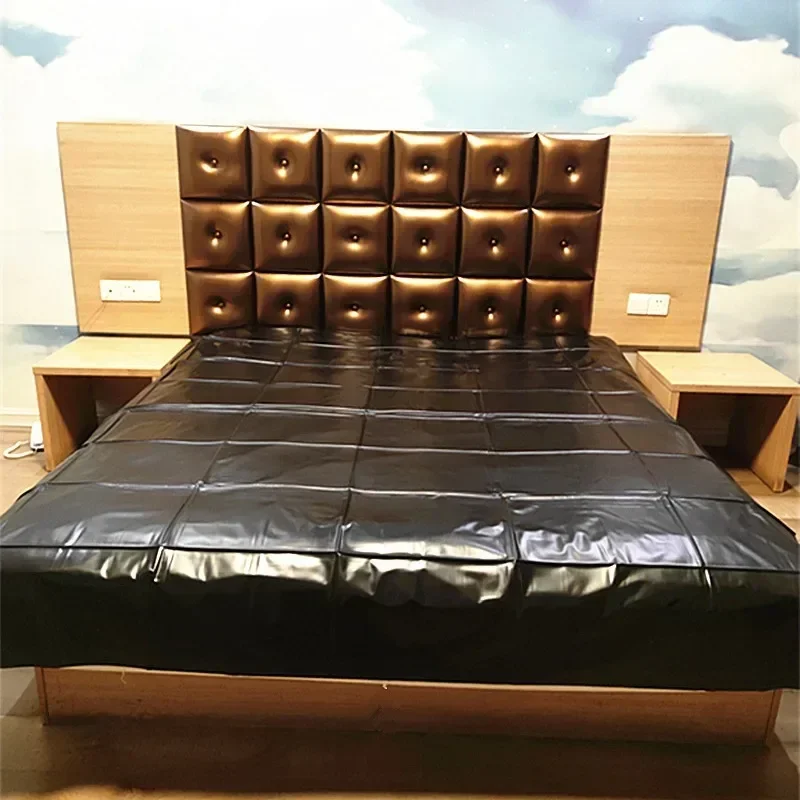 Adult Waterproof Bed Leather Sheet Oil Massage Waterproof Easy To Clean Sheet  Black PVC Bed Sheet Queen Size Bed Sheets Set 린넨