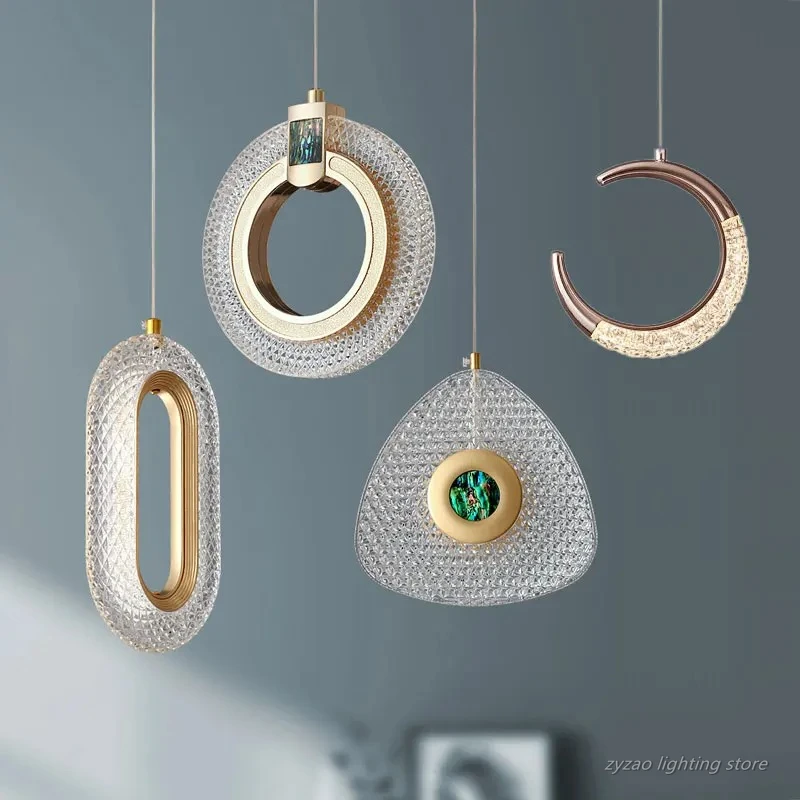 

Luxury Home Decor Pendant Light Acrylic Crystal Bedroom Bedhead Modern Chandelier Drop Lamp Restaurant Bar Aisle Hanging Light