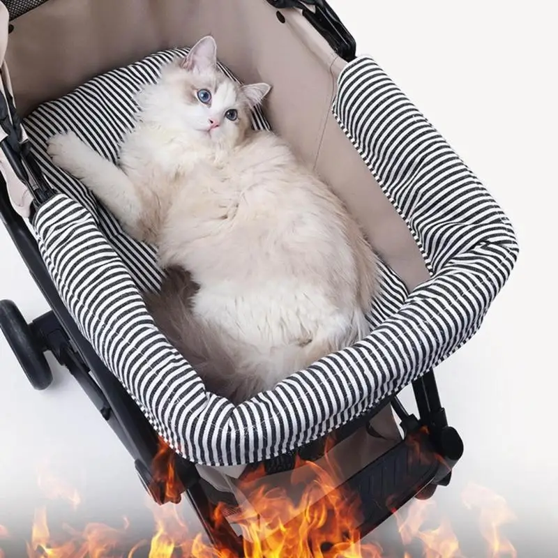 

Pet Strollers Cushion Side Pad Set Easy Installation Accessory for Small Dog Cats Strollers Outdoor Use Easy to Celan B03E