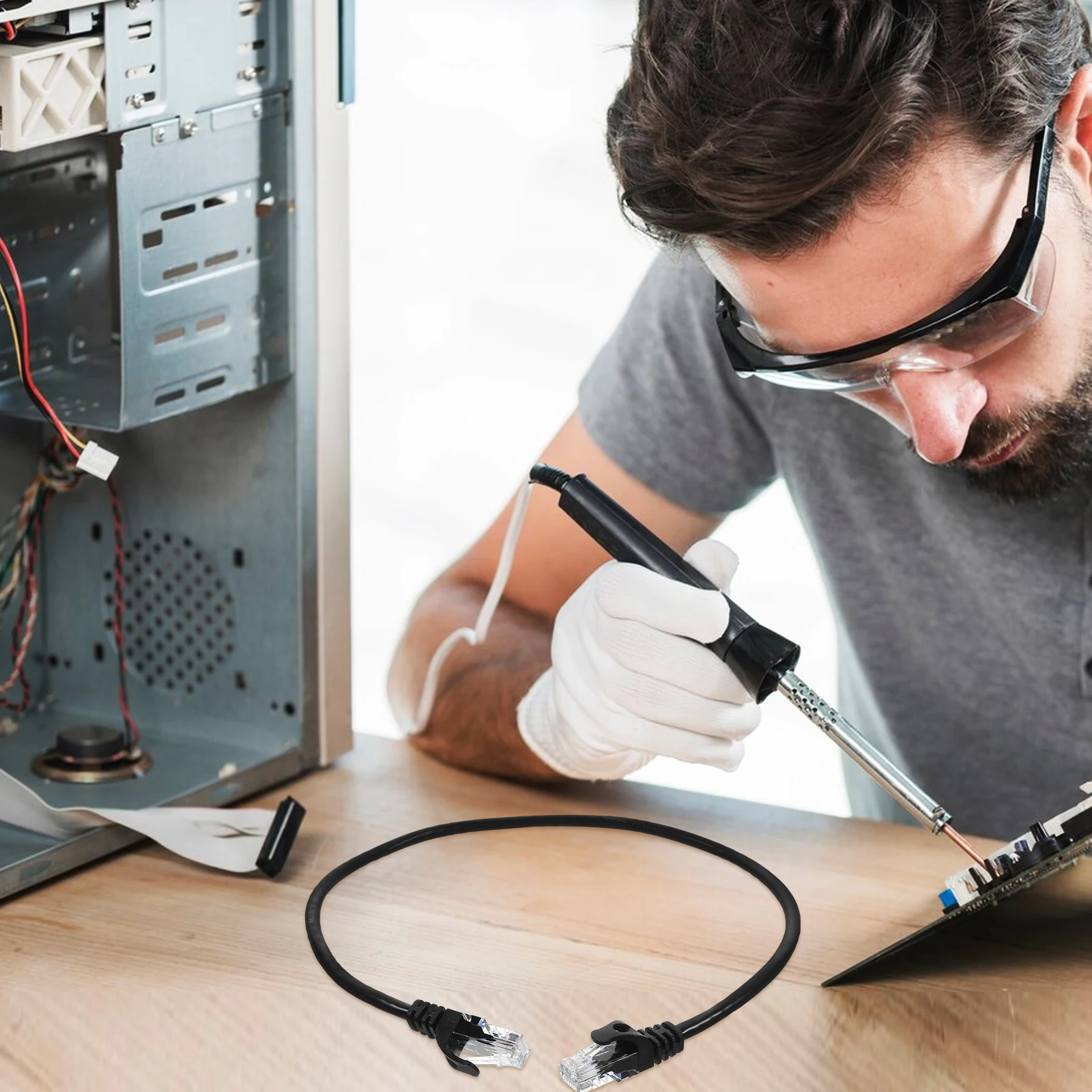 

2Pcs Cat6 Lan Cable for High-Speed Internet Ethernet Patch Cable for Computer Router and Network Connectivity Cat 6 Patch Cables