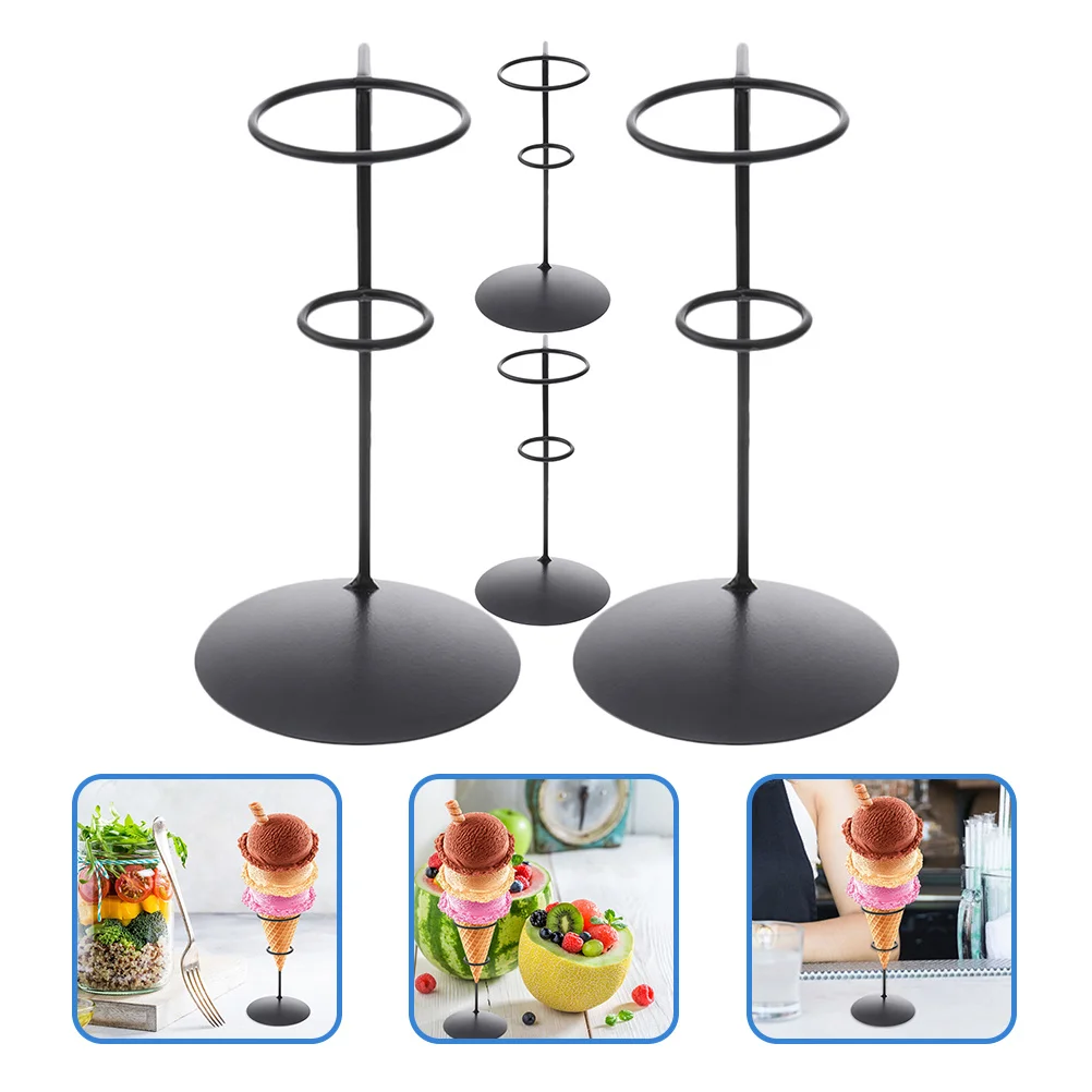 

4pcs Ice Cream Cone Holder Metal Display Stand For Sushi Rolls Fries Popcorn Storage Rack Party Picnic Use Cone Stand