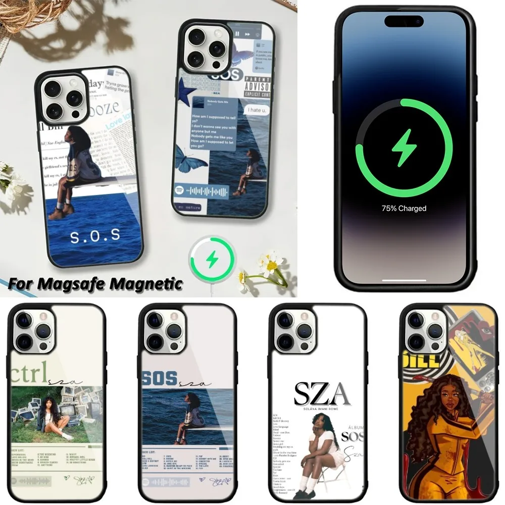 

SZA SOS Albums Singer Phone Case For iPhone 15,14,13,12,11 Pro Max Plus Cases Wireless Charging