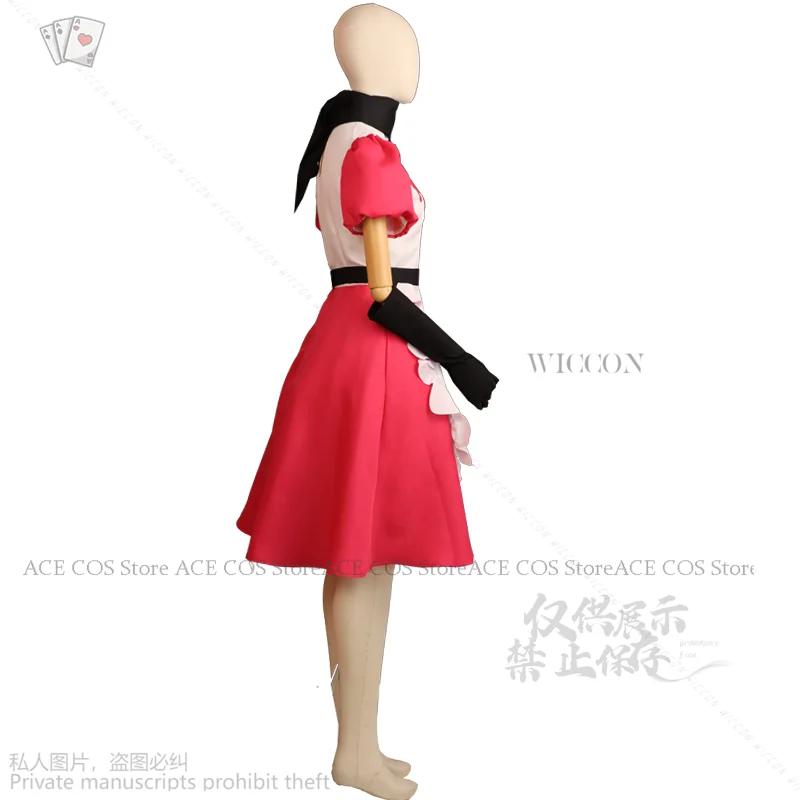 Niffty Anime Hazbin Niff Cosplay Costume Cute Devil Roleplay Clothes Uniform Hotel Cosplay Halloween Party Women Dress Red Wigs