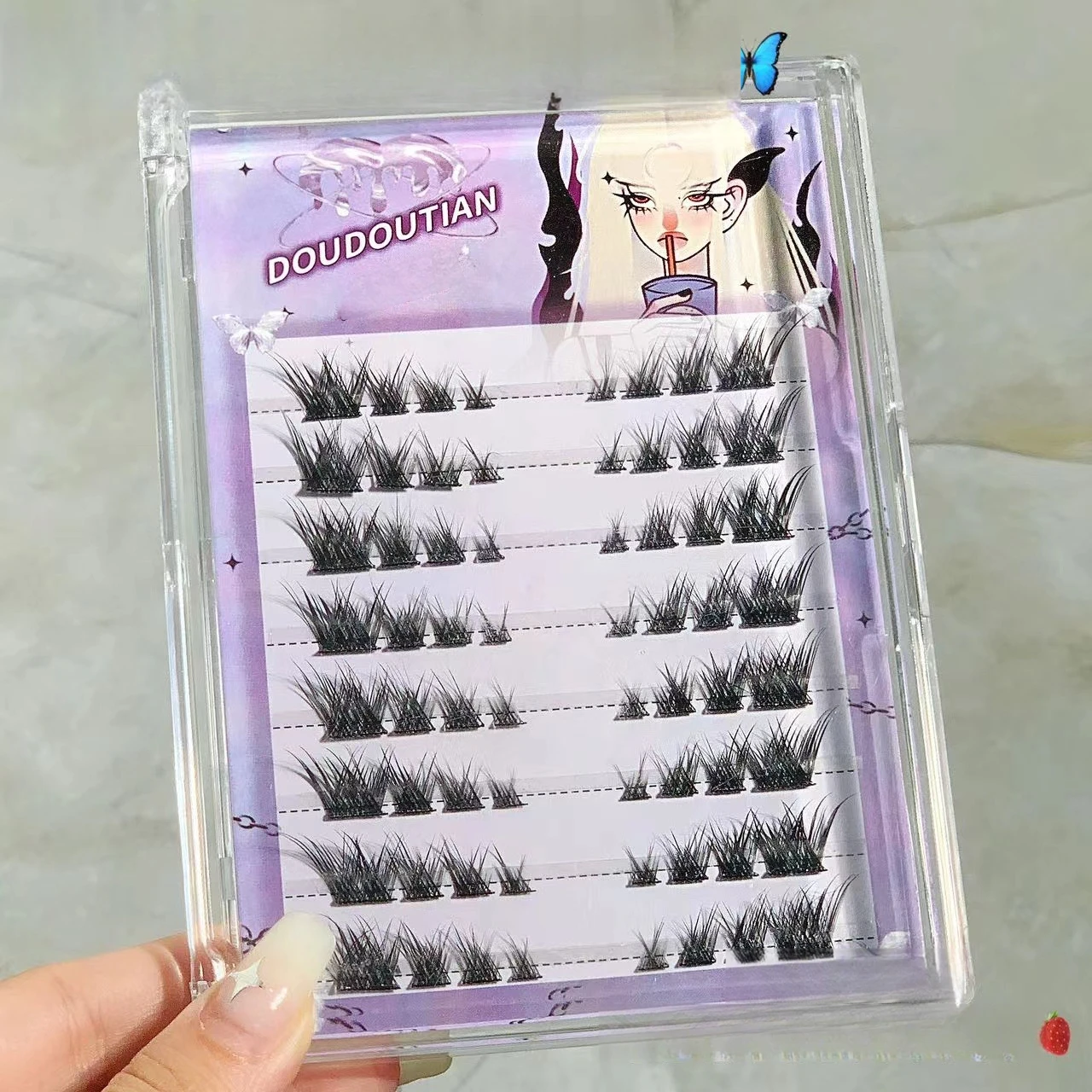 Cils auto-adhésifs sans colle Doudoutian, livre de légion, trilogie paresseuse, simulation naturelle, Pcs personnalisés, grappe unique, DDT235