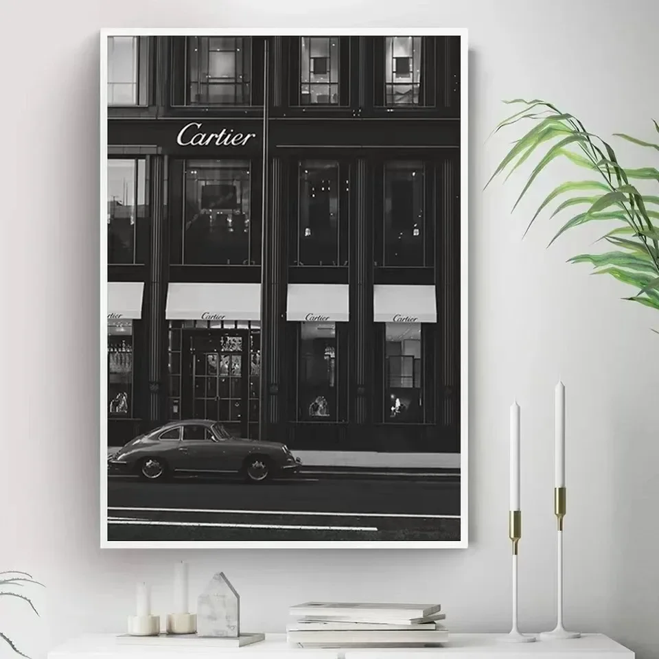 Canvas Painting Nordic Luxury Shop Race Car Paris Champs Elysees Art Posters And Prints Wall Pictures For Living Room Decor
