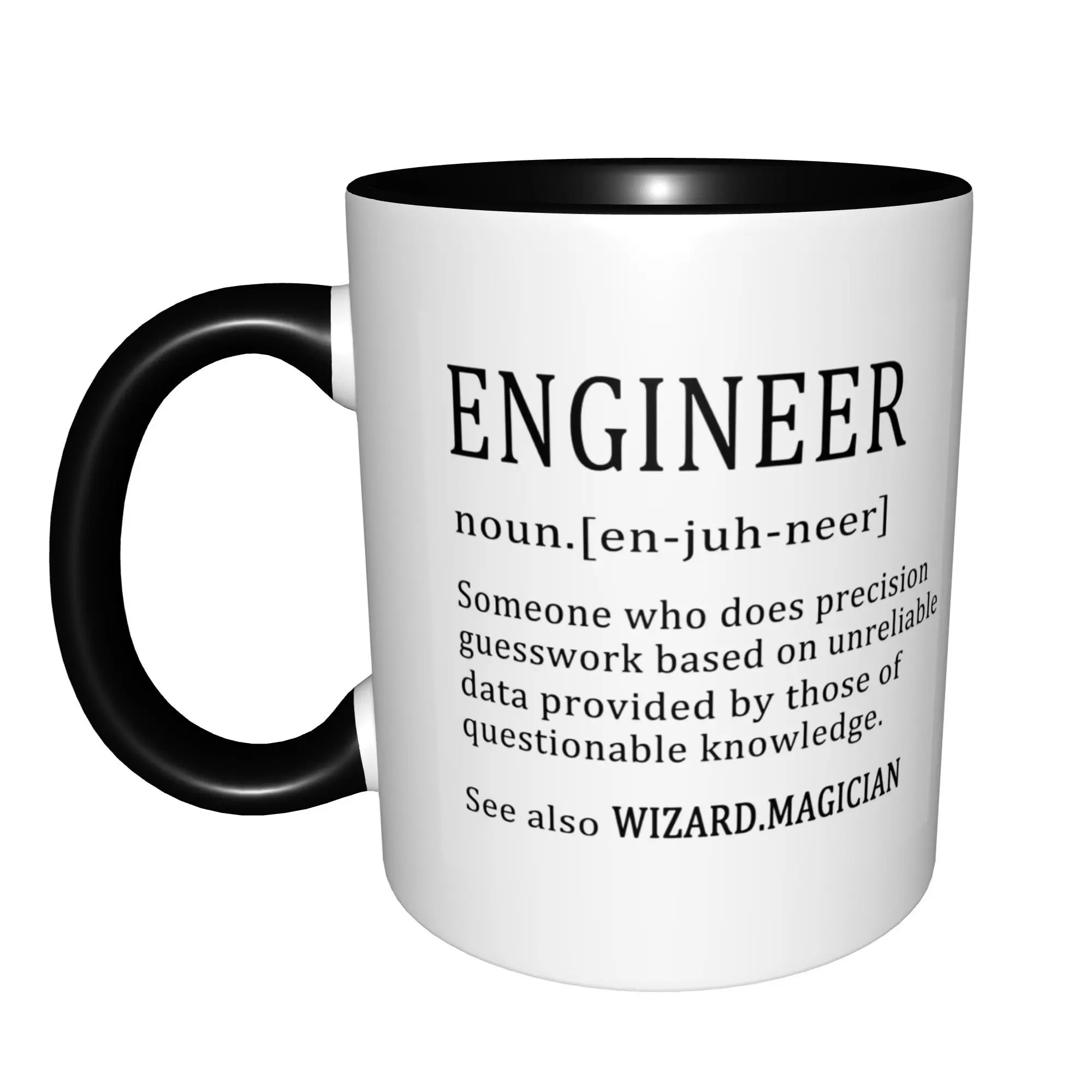Engineer Elephant Gift for Engineer Student Mugs With Black Handle Birthday Coffee Mugs Ceramic Tea Cups 11oz
