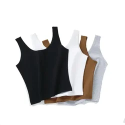 Women Solid Color Suspender Camisole Tank Top for Women's Short Yoga Sports Crop Top Sleeveless Sexy Slim Fit Tops
