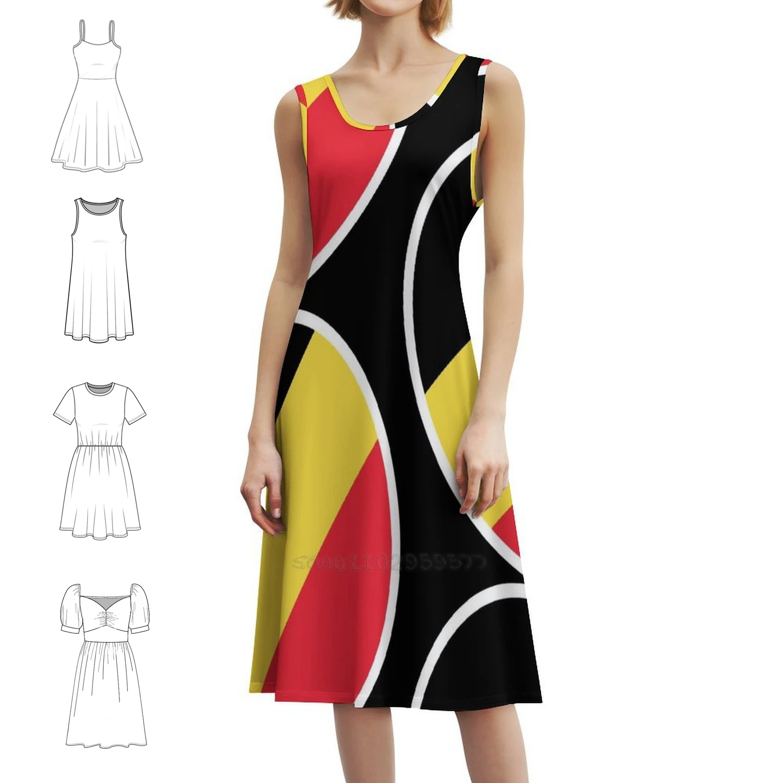 ملصقات ومنتجات هدايا العلم البلجيكي (Gf) فستان بوهو شيك أنيق موضة شاطئ حفل زفاف ثوب العلم البلجيكيين Drapeau #1