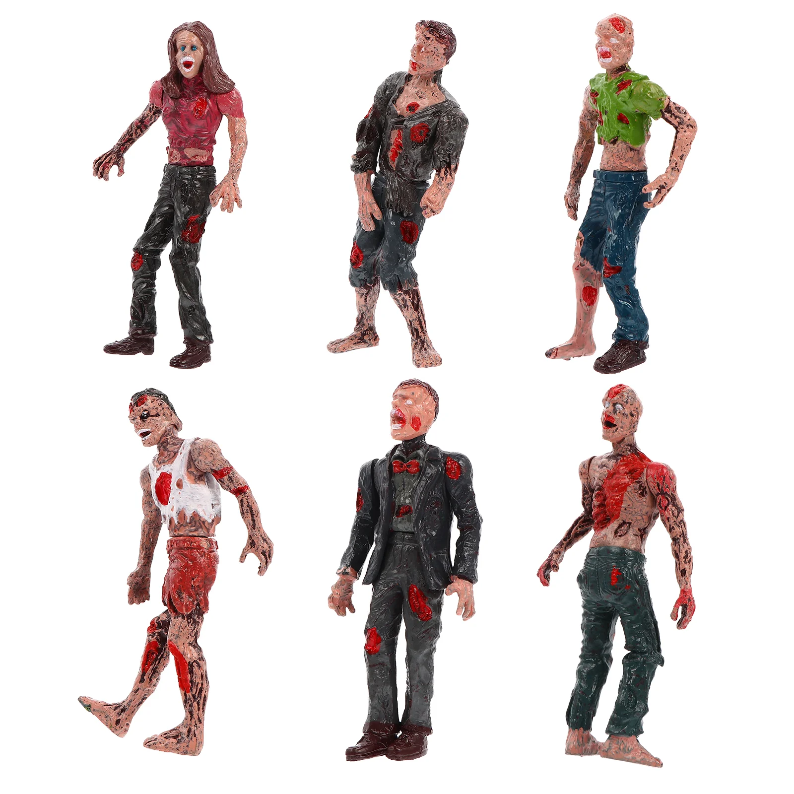 Jouet zombie en plastique pour garçon, modèles sanglants, jouets d'Halloween, farce délicate, accessoires horribles, 6 pièces