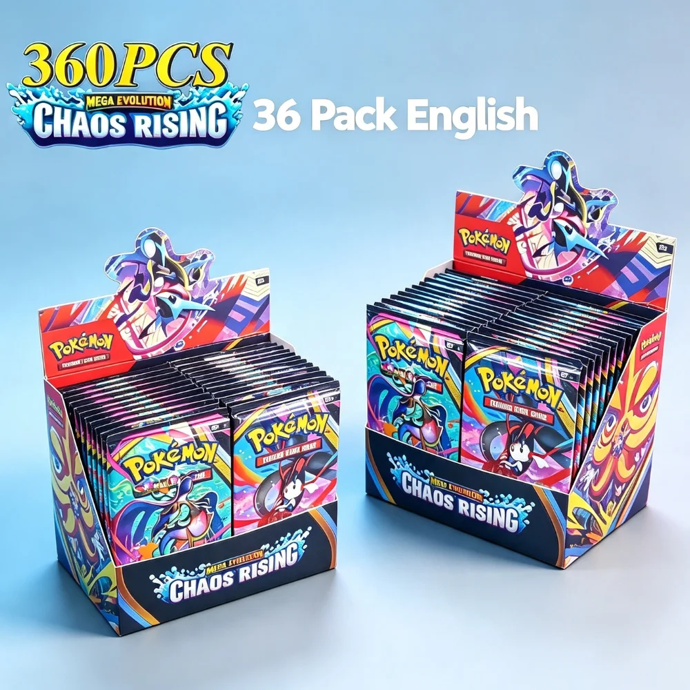 Pokémon Cards Chaos Rising Booster Box 36 Packs 360 Cards English TCG Collectible Trading Card Game Toys for Kids Gift