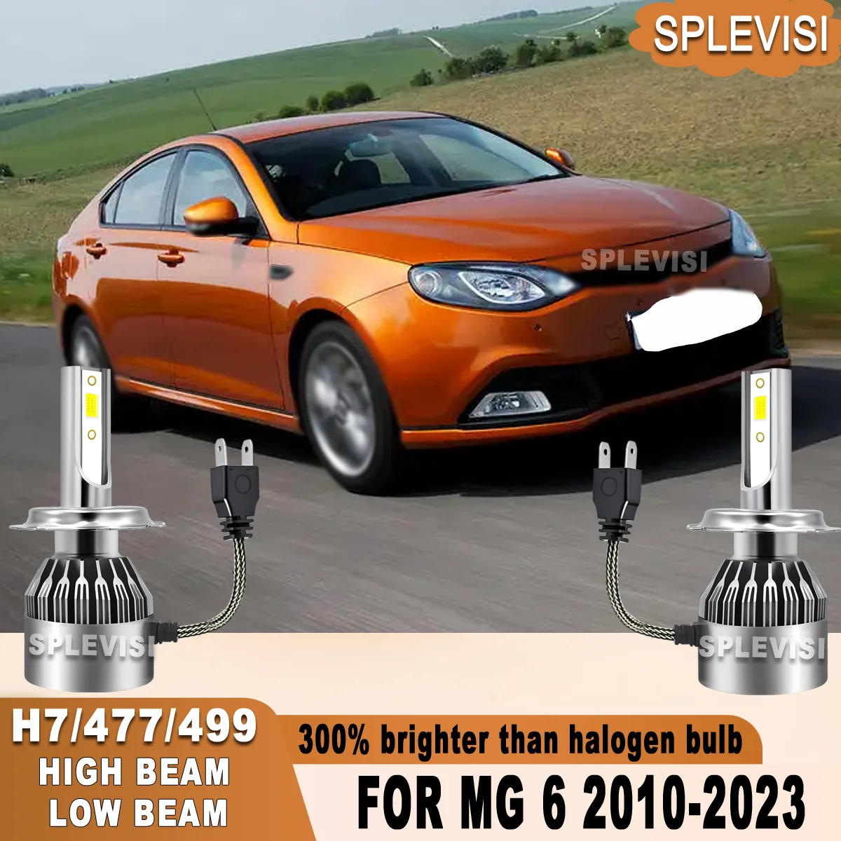 60000hrs Life Cooling Fan H7 Headlight LED Bulbs High Low Beam For MG 6 2010 2011 2012 2013 2014 2015 2016 2017 2018--2023