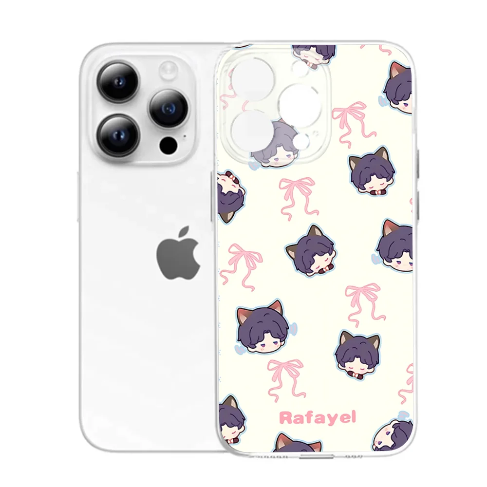 حافظة هاتف رافاييل لوف آند ديب سبيس لهاتف آيفون 16,15,14,13,12,11 Pro,Max,Plus,X,XS,XR,SE,سيليكون شفاف صغير ناعم