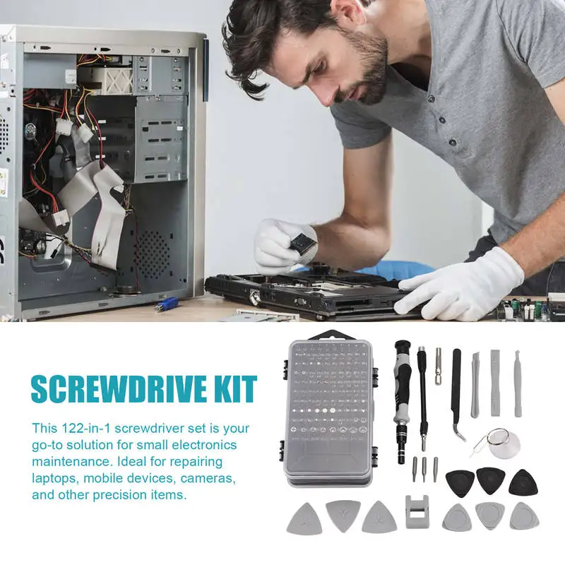 122-In-1 Multifunctional Precision Magnetic Screwdriver Set Computer PC Mobile Phone Equipment Repair Screwdrive Kit