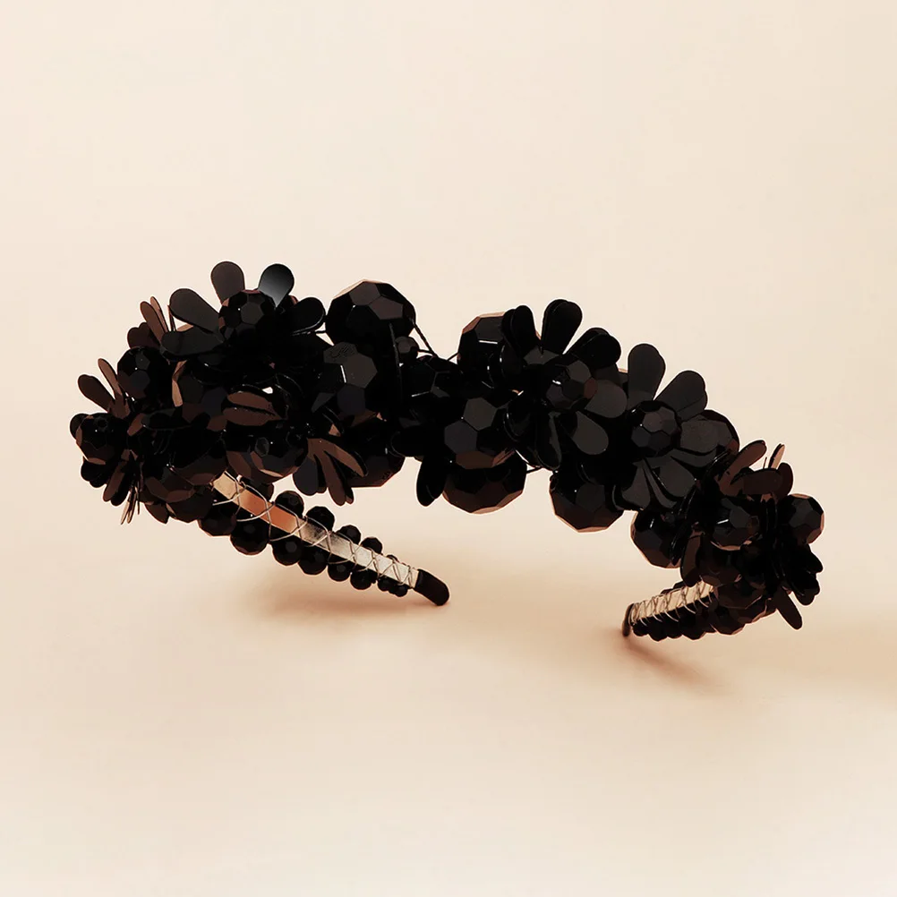 

1Pcs Crystal Hair Hoop Beaded Hairband Charming Sequined Alloy Hair Ornament Wedding Photo Prop Practical Headwear