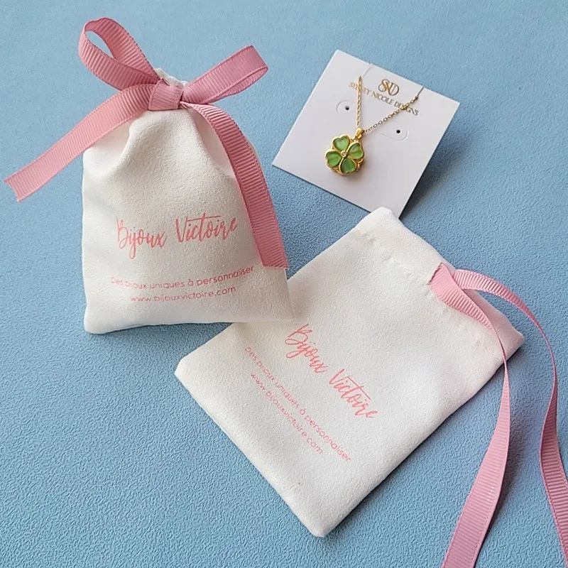 White Suede Gift Bags, Birthday, Wedding Party, Candy Favor Sack, Jewelry Packaging Pouch