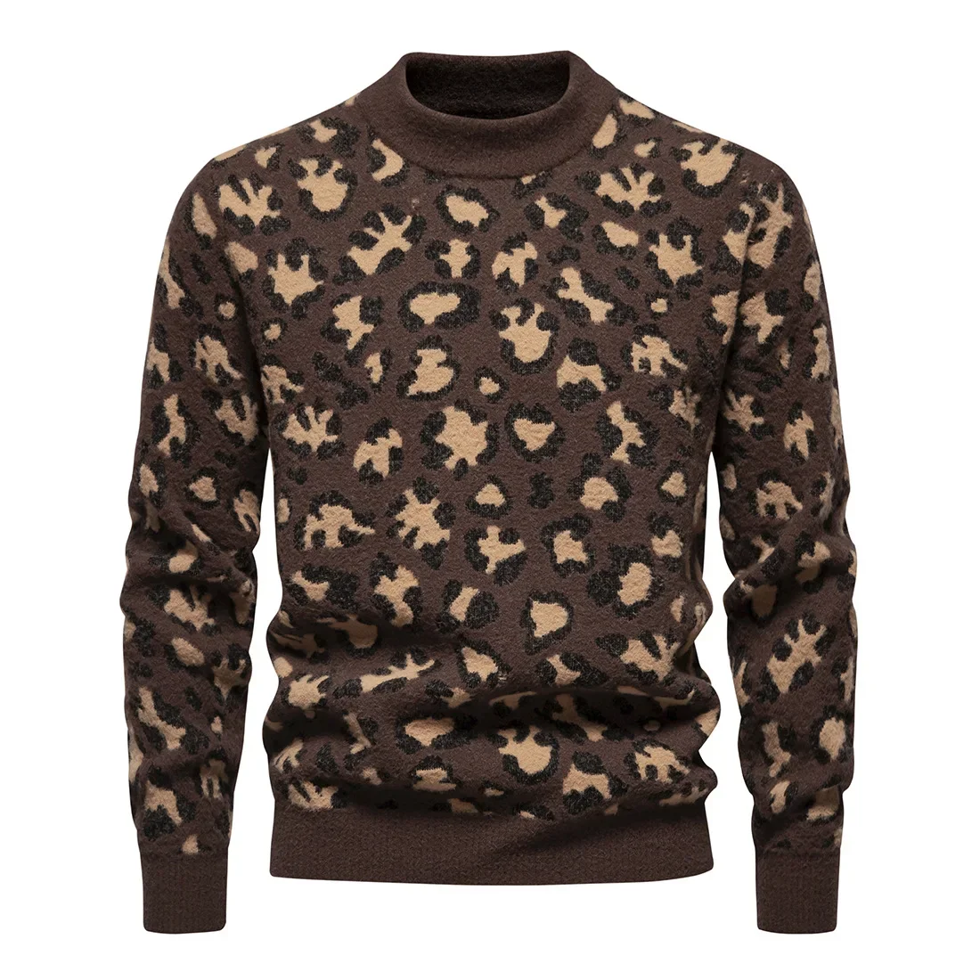 Sueter Masculino Luxo 2024 Mens Warm Pullover Sweater Vintage Halloween Women Leopard Print Couple Jerseys Jumper Sweat Hommes