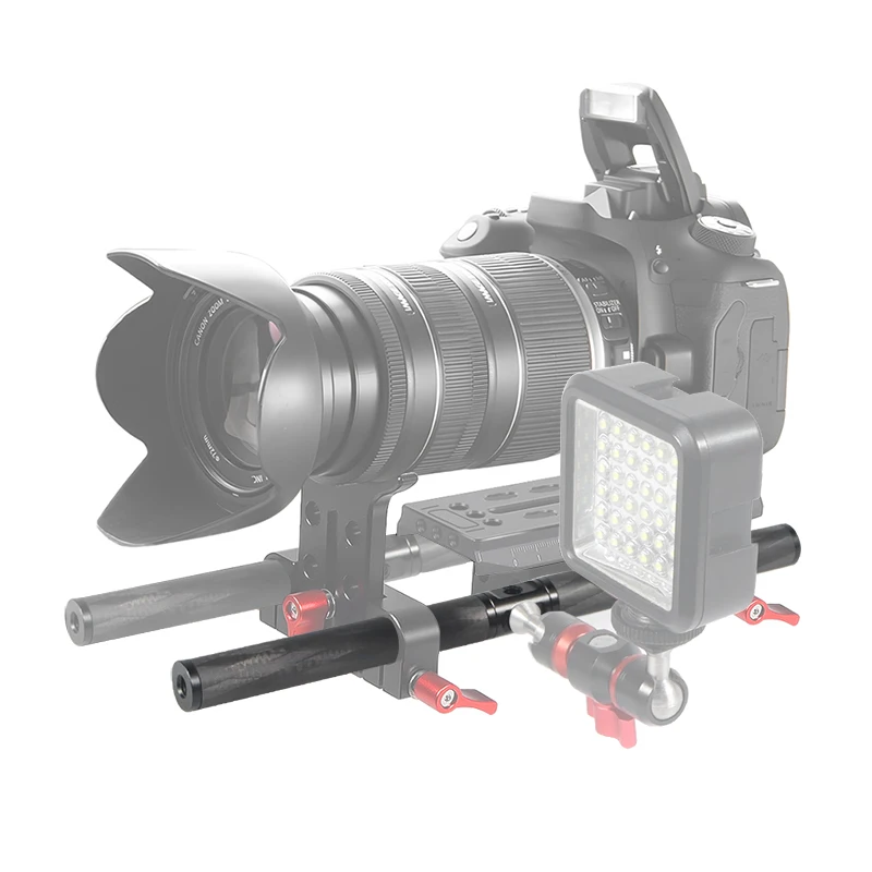 Aluminium 15mm Carbon Fiber Stützstange Dual 1/4 Enden Mount Multi Adapter Universal für DSLR Kamera Follow Focus System Rig Schiene – Detail 16