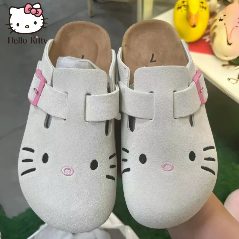 

Hot Sanrio Hello Kitty Cute Anime Slippers Summer Female Rubber Thick Sole Flat Shoes Cartoon Outdoor Anti Slip Slippers Gifts