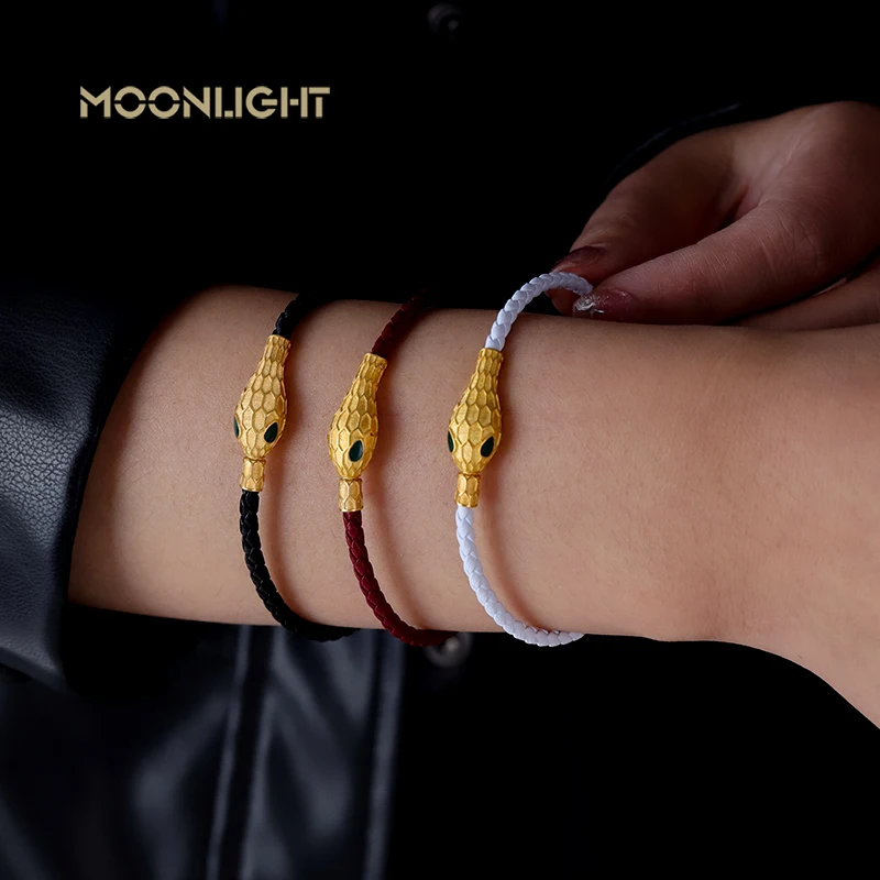 New Luxury Snake Head Charm Bracelets For Women High Quality Leather Bracelet Fashion Couple Accessories 2025 New Year Gifts