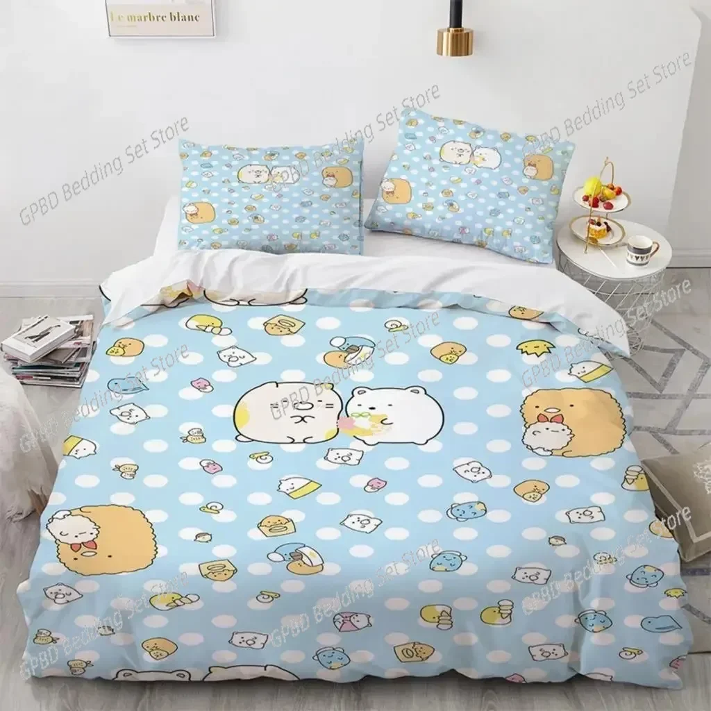 

Japanese Cartoon Sumikko Gurashi Anime Comfortable Duvet Cover Pillowcase Bedding Set Children Bedroom Decoration Home Textile