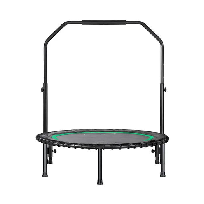 

40" Folding Mini Trampoline Fitness With Adjustable Foam Handle Indoor For Kids Carton Unisex Outdoor Trampoline