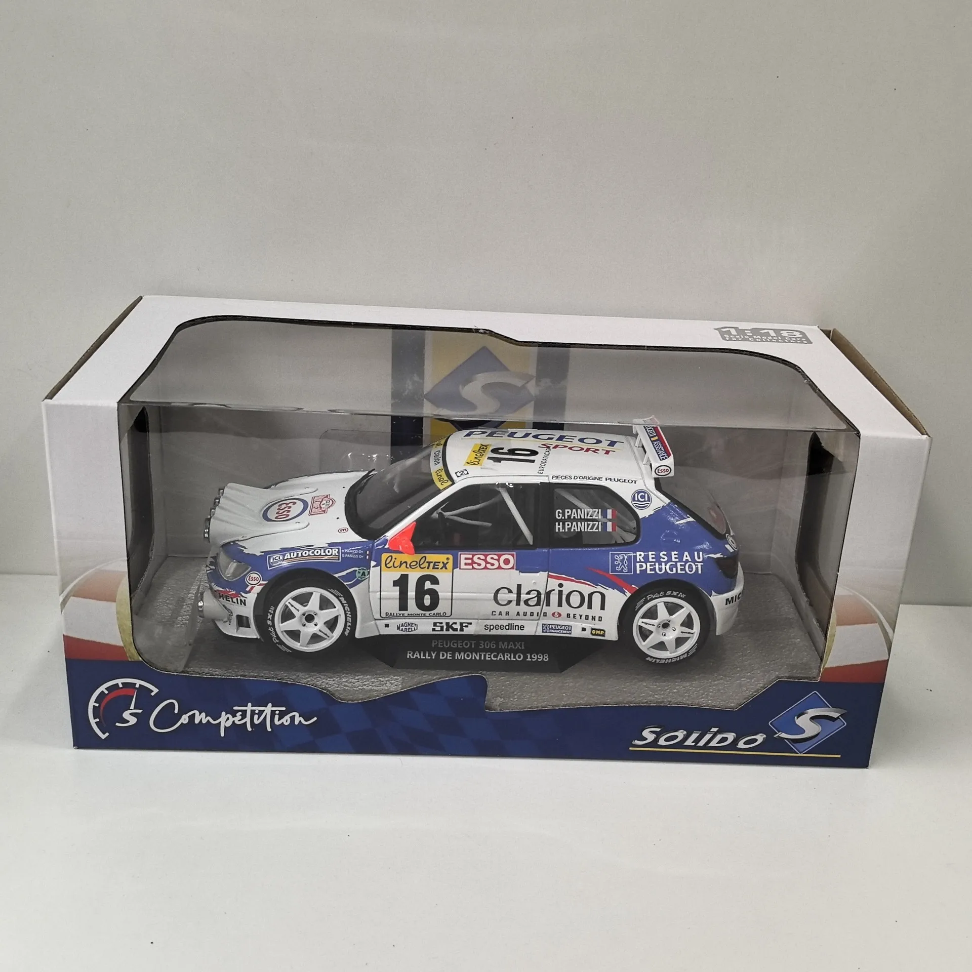 Model odlewany SOLIDO w skali 1/18 PEUGEOT 306 MAXI 1998 # 16 Peugeot Racing Alloy Car Model Collectible Toy Gift Souvenir Display - Model samochodu wyścigowego Peugeot, kolekcjonerski, zabawka, prezent, pamiątka, ekspozycja