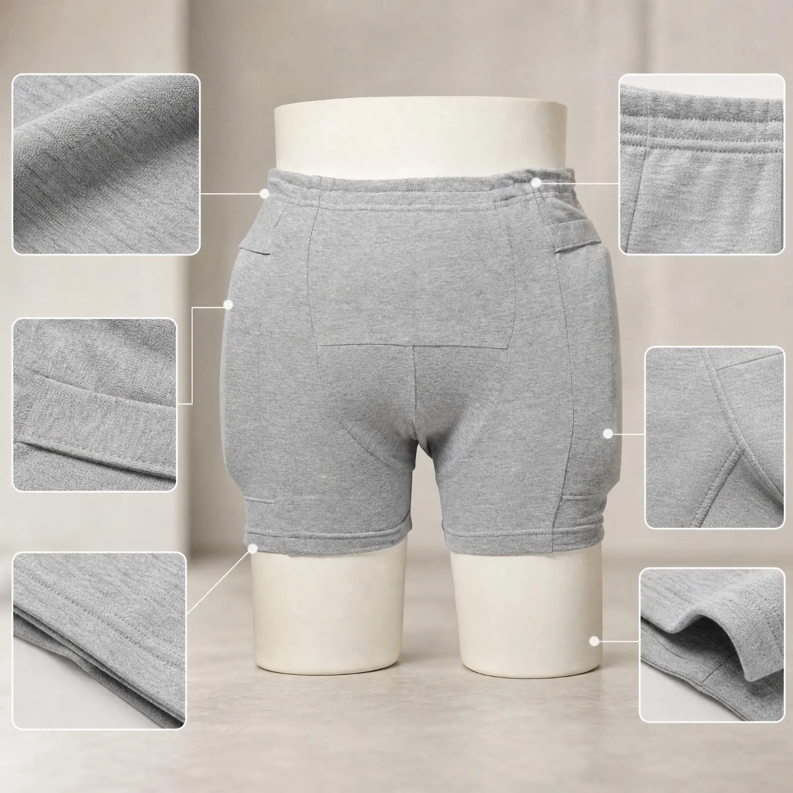 Hip Protection Pad for Elderly Fall Impact Resistant Shorts with Cushioned Pads for Daily Wear