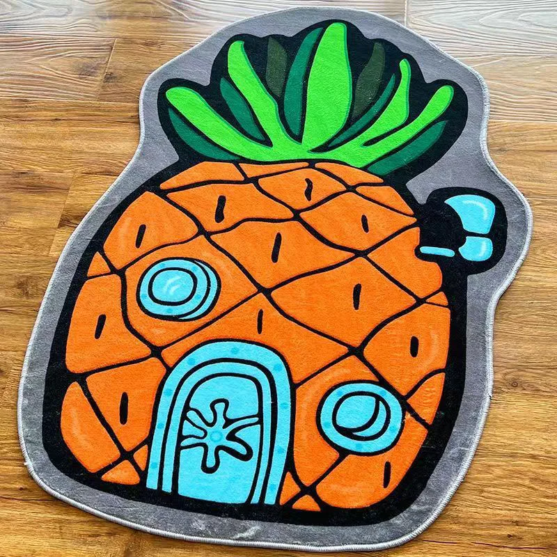 

Pineapple Shaped Bedside Rug Yellow Long Carpet Cute Carpets Non slip Doormat Living Room Floor Mat Stripe Rugs Bedroom Mats