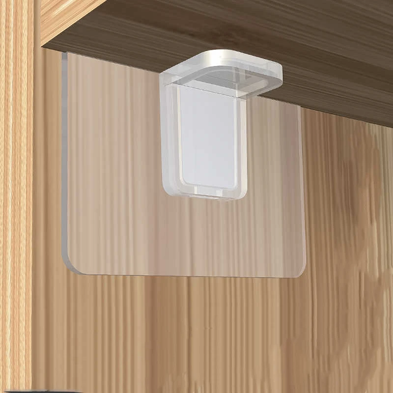 4/8/12/16/20Pcs Fixed Pallet Board With Nail Free Adhesive Bracket For Shelves Wardrobes Cabinets Layered Movable Partitions
