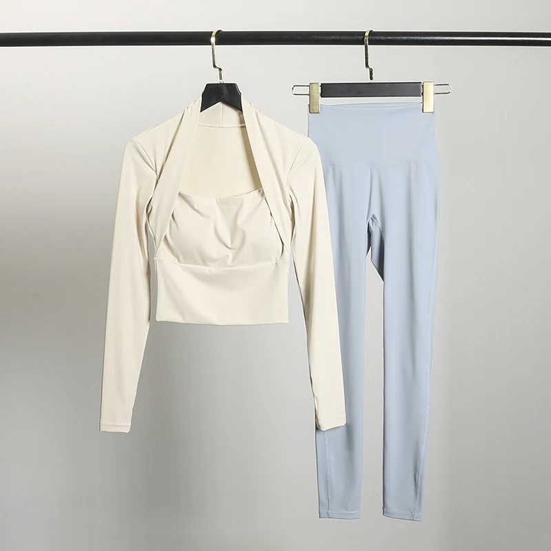 

Костюм для йоги, женский топ, спортивная футболка с длинными рукавами, быстросохнущая, для тренировок по бегу, осенне-зимний новый фитнес-пилатес