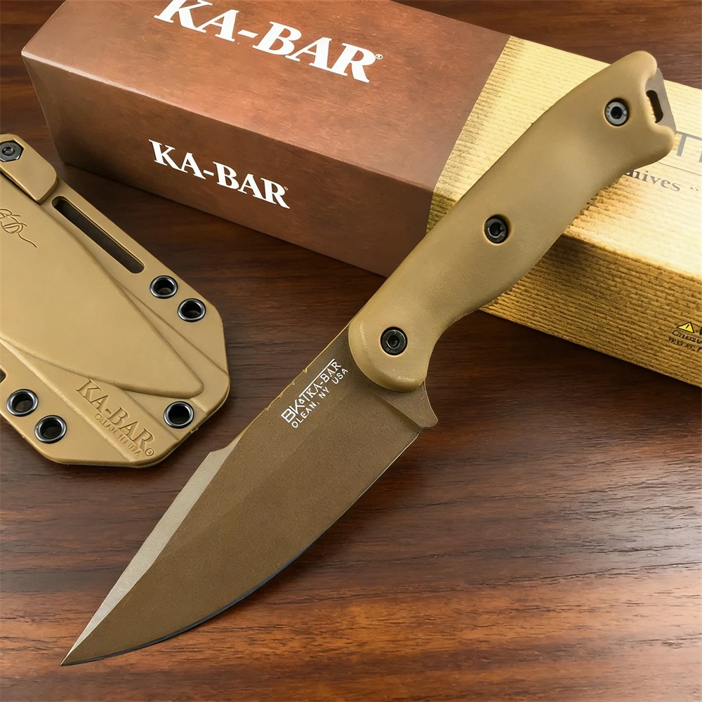 High Quality BK18/BK19 Harpoon Fixed Blade Knife D2 Blade Nylon Fiber Handle Utility Straight Knife for Outdoor Camping Hiking