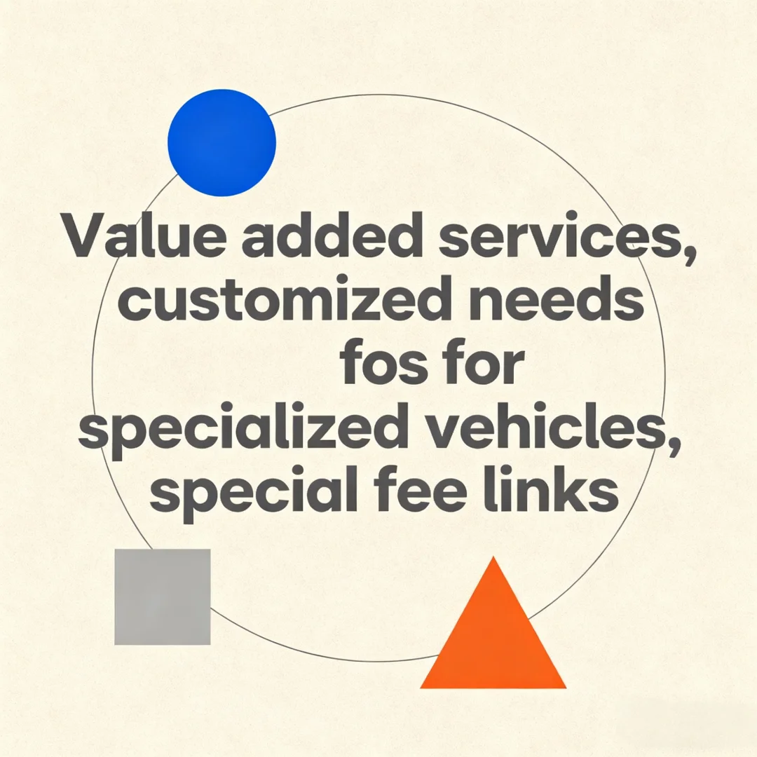 Value added services, special fees for customized needs of specialized vehicles