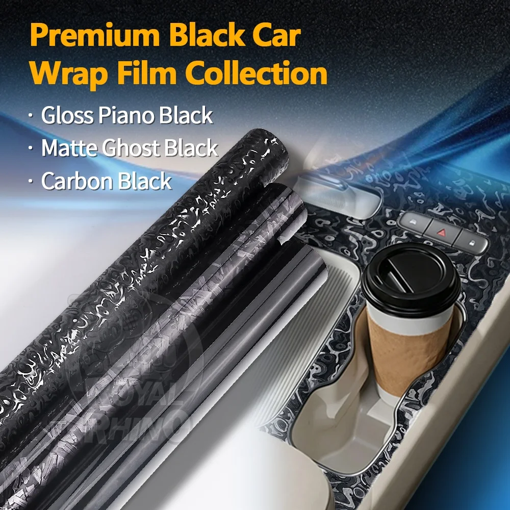Self Adhesive Chameleon Vinyl Wrap Film Forged Glossy Black Carbon Fiber Car Wrapping Film Bubble Free for Motorcycle Car Decal