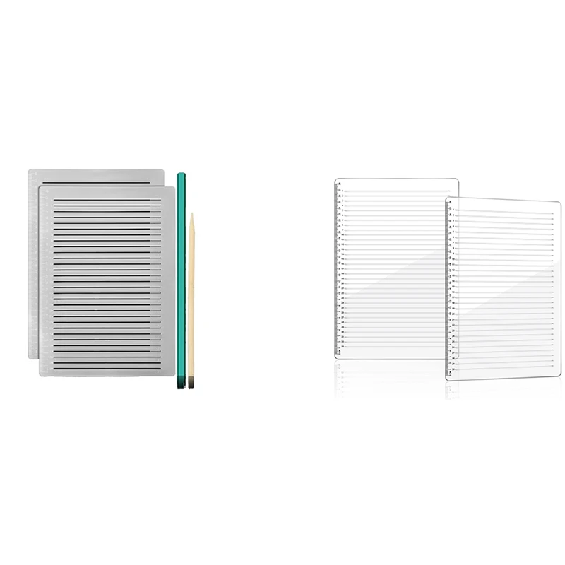 T04C-2 Pcs Plastic Straight Line Stencil Template For Journaling