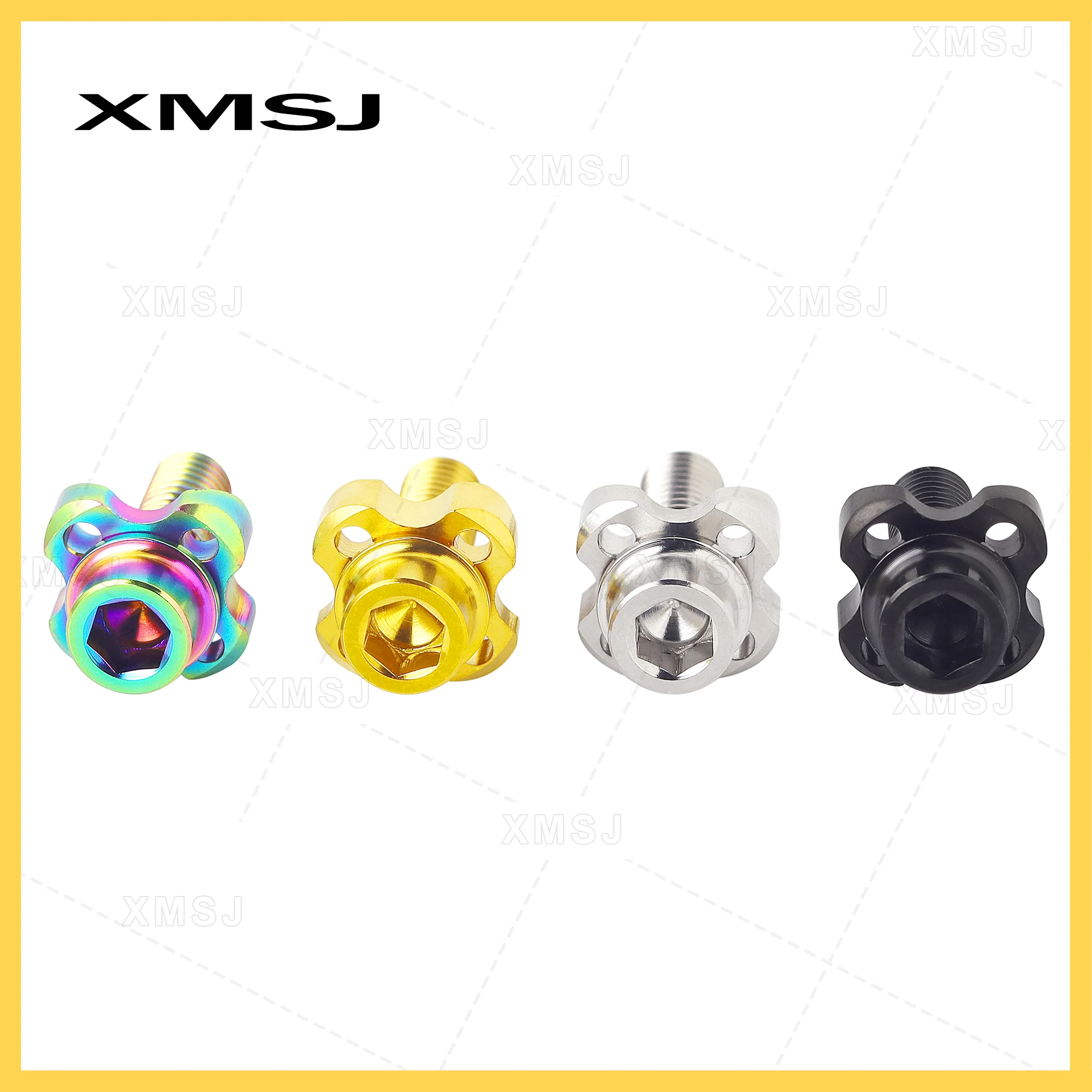 XMSJ チタン合金自転車フロントディレイラーボルトワッシャーキット固定ネジ M5X16mm ロードバイクフロントシフタークランプボルト