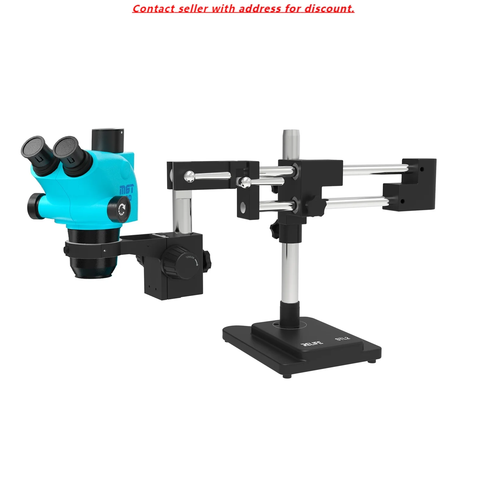 

RELIFE RL-M6T Pro-STL2 Trinocular HD Stereo Microscope+SS-033 Light Source+0.5CTV Adapter+MC1 4K HD Camera For Phone PCB Repair