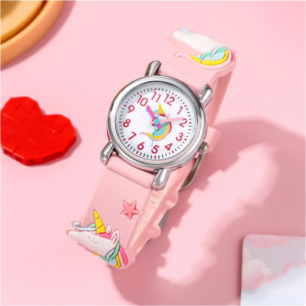 

Unicorn Children Pink Children Watch Cartoon Kids Watches for Girls Precise Movement Durable Wristwatch Child Gift