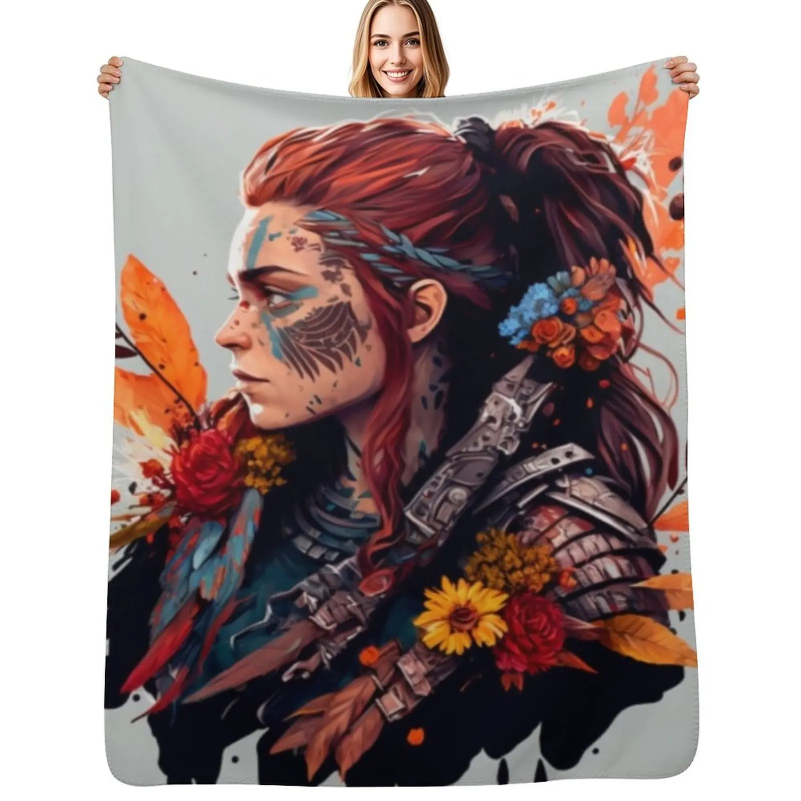 

Horizon zero dawn Aloy Throw Blanket Nap Sofa halloween bed plaid Blankets