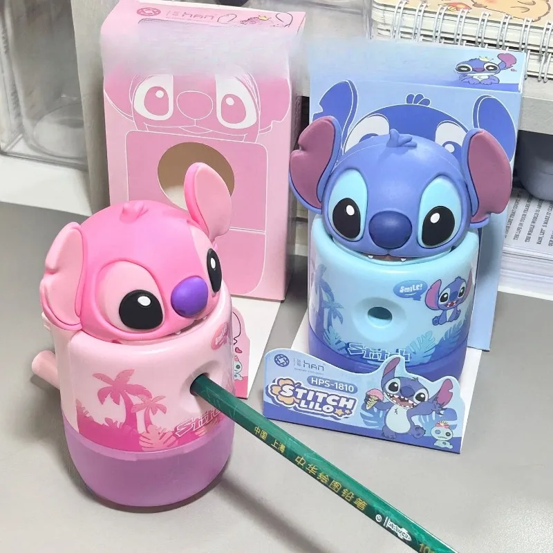 

Disney Stitch Pencil Sharpener Anime Hand-Cranked Portable Sharpener for 6mm-8mm Pencil Cartoon Pencil Cutter for Boy Girl Gift