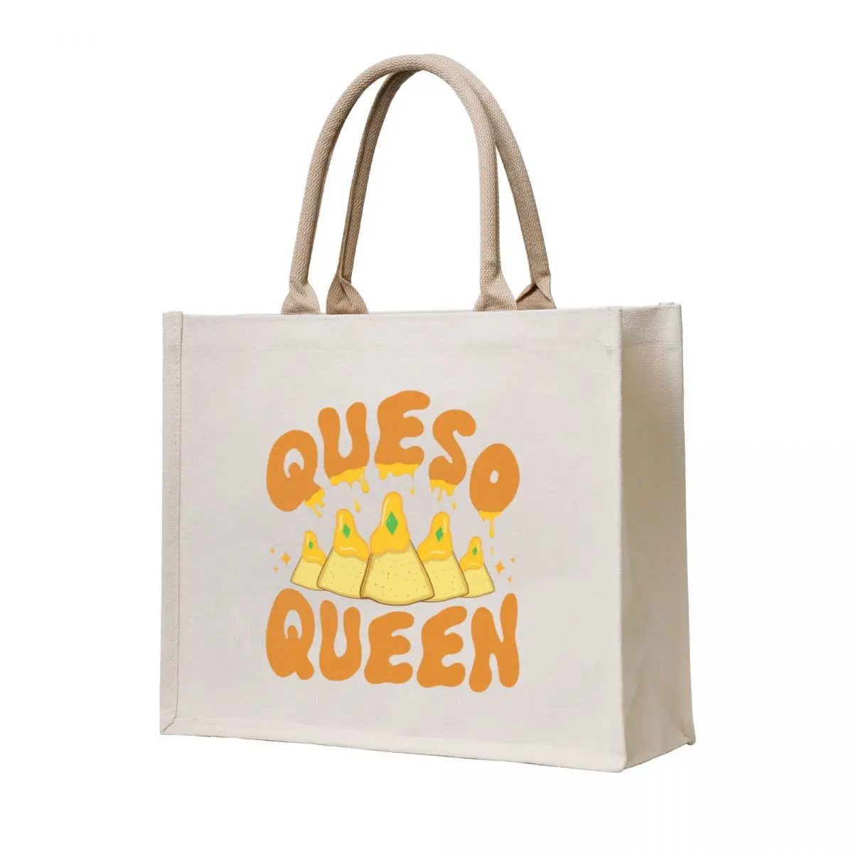 حقيبة Queso Queen Tote حقائب كبيرة الحجم قابلة للطي وقابلة لإعادة الاستخدام حقيبة سيدة