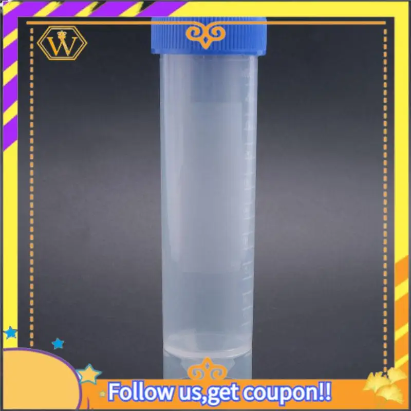 A01K-25 Pieces 50Ml Plastic Transparent Centrifuge Tube With Scale Plastic Test Tube Free-Standing With Screw Cap