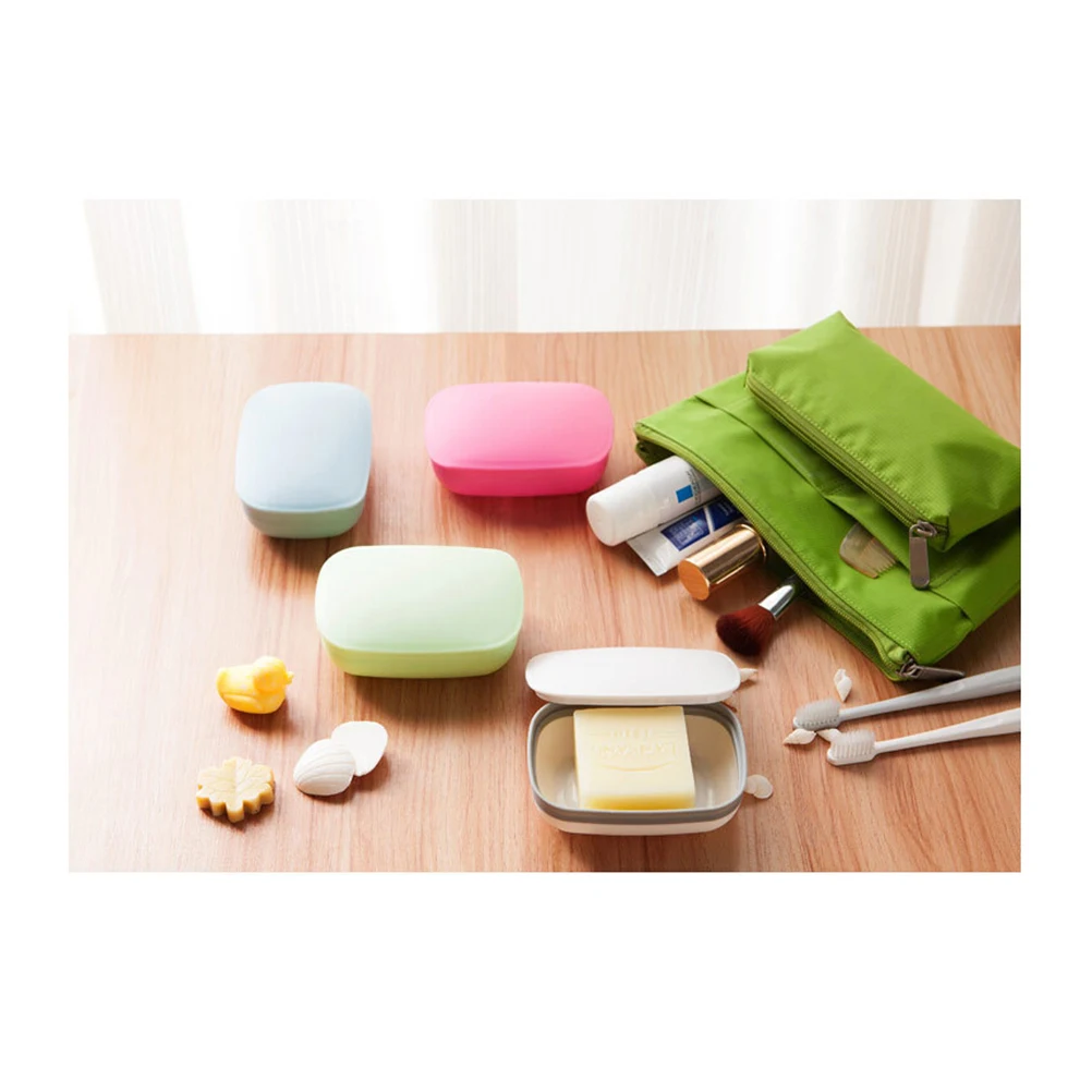 

2Packs Waterproof Soap Box Container 46x32x18mm Portable Travel Dish Tight Seal MultiUse AntiSlip SoapDish SoapCase